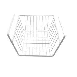 Koszyk podwieszany pod półkę kuchenną metalowy biały organizer-5907451371381