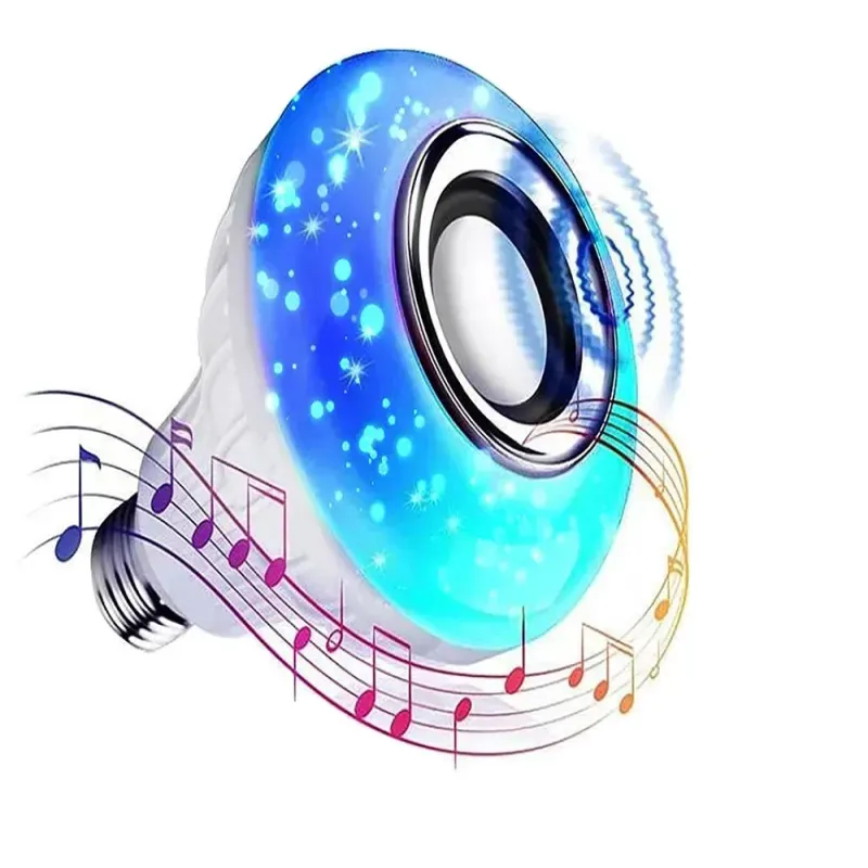 Żarówka kolorowa e27 led rgb z głośnikiem bluetooth sterowna pilotem-5907451336670