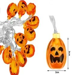 Lampki 10 led wiszące dynie halloween 200cm świecąca dekoracja ozdoba dynia-5907451362822