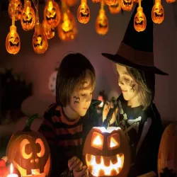Lampki 10 led wiszące dynie halloween 200cm świecąca dekoracja ozdoba dynia-5907451362822