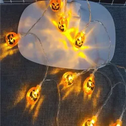 Lampki 10 led wiszące dynie halloween 200cm świecąca dekoracja ozdoba dynia-5907451362822