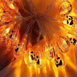 Lampki 10 led wiszące dynie halloween 200cm świecąca dekoracja ozdoba dynia-5907451362822