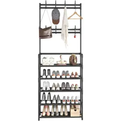 Wieszak stojący metalowy 5 poziomów na ubrania buty torebki loft garderoba-5907451358917
