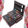 Zestaw artystyczny do malowania w walizce 143 szt drewniana walizka-5907451338698