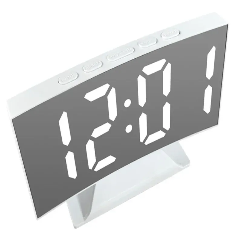 Zegar elektroniczny cyfrowy led budzik termometr lustro stojący usb pamięć-5907451377154