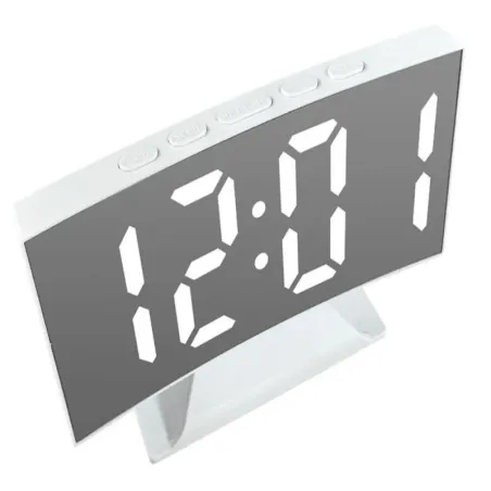 Zegar elektroniczny cyfrowy led budzik termometr lustro stojący usb pamięć-5907451377154