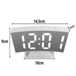 Zegar elektroniczny cyfrowy led budzik termometr lustro stojący usb pamięć-5907451377154