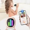 Głośnik bluetooth karaoke z mikrofonem led kolorowe kwadraty muzyka-5907451373064