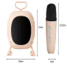 Głośnik bluetooth karaoke z mikrofonem led kolorowe kwadraty muzyka-5907451373064