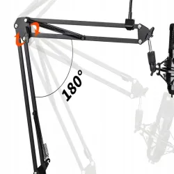 Mikrofon studyjny XLR pojemnościowy statyw pop filtr kardioidalny-5907451375747