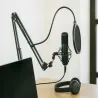 Mikrofon studyjny XLR pojemnościowy statyw pop filtr kardioidalny-5907451375747