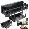 Półka na ścianę organizer kuchenny metalowy wiszący na przybory-5907451376638