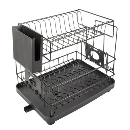 Suszarka do naczyń talerzy sztućców dwupoziomowa ociekacz z tacką-5907451372333