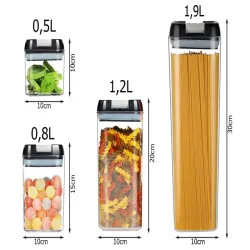 Pojemniki kuchenne zestaw 5 szt na żywność do makaronu z uszczelką-5907451372906