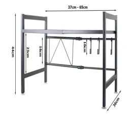 Stojak na mikrofalówkę półka kuchenna regulowana w zakresie 37 - 65cm-5907451339473