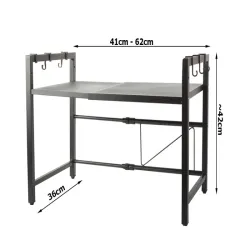 Półka stojak na mikrofalówkę kuchenna regulowana w zakresie 41 - 62cm-5907451336557