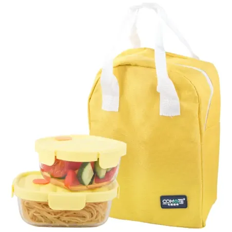 2x szklane pojemniki na żywność z pokrywką żaroodporne torba termiczna-5907451374290