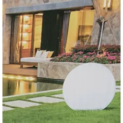 Lampa ogrodowa duża biała kula solarna 30cm barwa światła biała zimna
