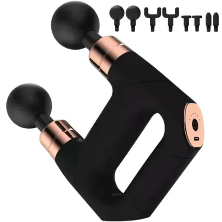 Pistolet do masażu podwójny masażer do pleców ciała mocny 8 końcówek-5907451369418