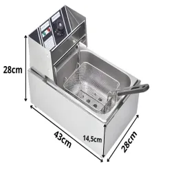 Frytkownica elektryczna 6l 2500w gastronomiczna do frytek z regulacją-5907451373699