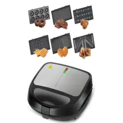 Opiekacz 6w1 toster gofrownica donuty wymienne płyty moc 850w-5907451372852