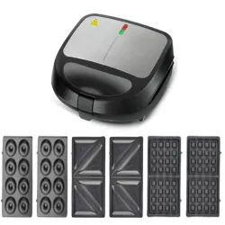 Opiekacz 3w1 toster gofrownica donuty wymienne płyty moc 850w-5907451372845