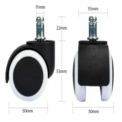 Kółka do fotela obrotowego kauczukowe gumowe 5szt trzpień 11mm-5907451333280