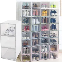 Organizer na buty pudełko pojemnik z klapą szafka składana modułowa-5907451378908
