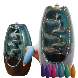 Kominek zapachowy ceramiczny wodospad kadzidło aromaterapia+10 knotów-5907451370070