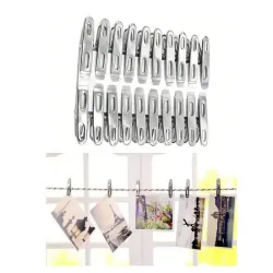 Klamerki spinacze do prania ubrań bielizny 20 sztuk metalowe żabki-5907451364970