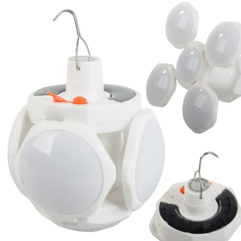 Lampa solarna kempingowa składana led na hak ogrodowa turystyczna-5907451372418