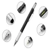 Długopis wielofunkcyjny śrubokręt multitool 6w1 miarka poziomica klips-5907451360460