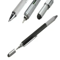 Długopis wielofunkcyjny śrubokręt multitool 6w1 miarka poziomica klips-5907451360460