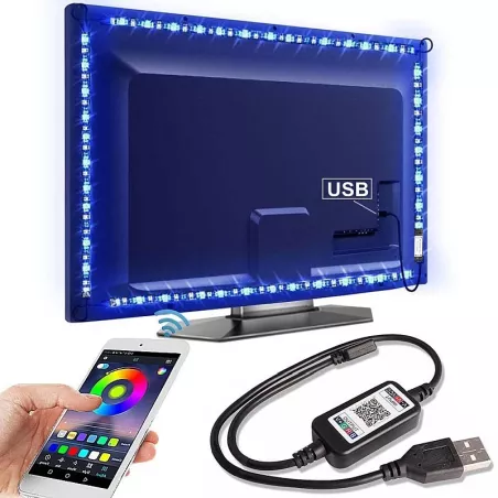 Taśma do podświetlenia tv USB LED 5050 RGB 5m/5V sterowana z bluetooth-6974241111327