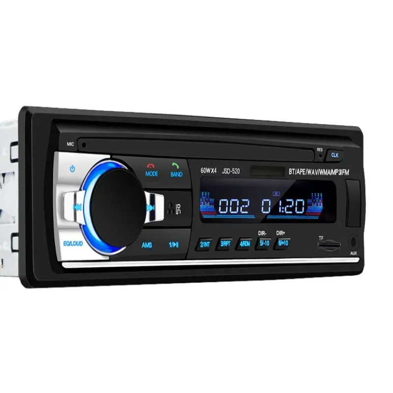Radio samochodowe bluetooth usb aux sd 1-din mikrofon + pilot 4 x 60w-5907451365298