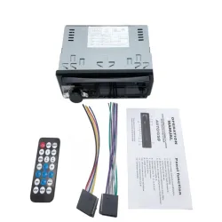 Radio samochodowe bluetooth usb aux sd 1-din mikrofon + pilot 4 x 60w-5907451365298