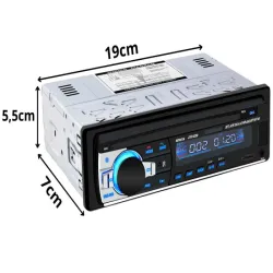 Radio samochodowe bluetooth usb aux sd 1-din mikrofon + pilot 4 x 60w-5907451365298