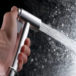 Słuchawka bidetowa z przyciskiem ciśnieniowa metalowa do toalety-5907451377130