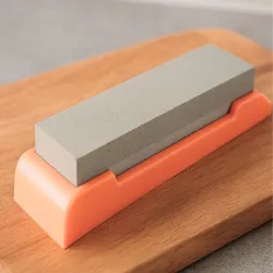 Ostrzałka kamienna do noży nożyczek dwustronna prostokątna z podstawką-5907451374351
