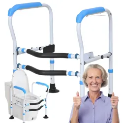 Uchwyt toaletowy regulowany poręcz wc stabilna dla seniorów-5907451370575