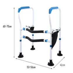 Uchwyt toaletowy regulowany poręcz wc stabilna dla seniorów-5907451370575
