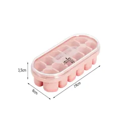 Forma do lodu kostkarka 12 kostek z przykrywką foremki spód silikonowy-5907451377772