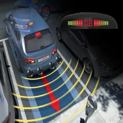 Czujniki parkowania cofania tył zestaw 4x sensor wyświetlacz lcd-5907451352151