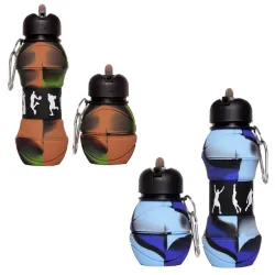 Bidon sportowy 500ml składany silikonowy butelka sportowa z dzióbkiem-5907451373842