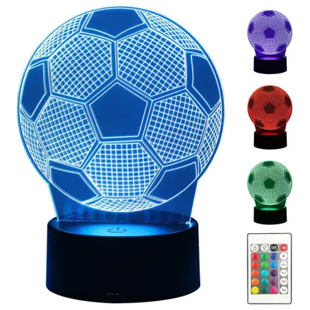 Lampka nocna piłka nożna 3d led 16 kolorów sterowana pilotem-5907451347959