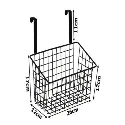 Kosz koszyk organizer metalowy zawieszany na drzwi półka wisząca-5907451371510
