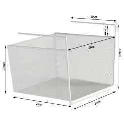 Koszyk metalowy podwieszany półka kuchenna wisząca organizer pod półkę-5907451371404