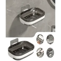 Mydelniczka na mydło pojemnik odpływ wody do kąpieli ścienna stojąca-5907451377567