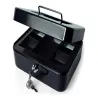 Kasetka metalowa na pieniądze sejf klucz dokumenty czarna 20x16x9cm-5907451323922