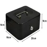 Kasetka metalowa na pieniądze sejf klucz dokumenty czarna 20x16x9cm-5907451323922